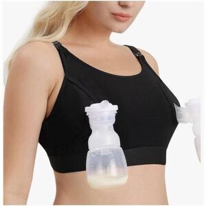 NWT momcozy hands free pumping nursing bra black adjustable size 2XL maternity